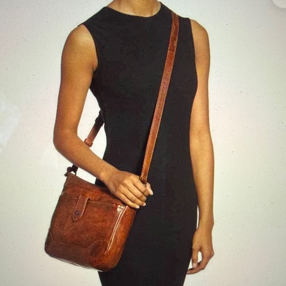 FRYE MELISSA Button Crossbody Bag Cognac NWOT